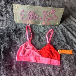 NWT Colsie Pink/Red Strappy Back Bralette XS